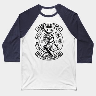 Skateboard Society Baseball T-Shirt